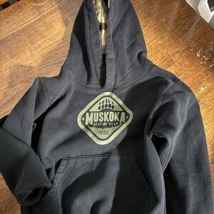 Muskoka Black Hoodie with Camo Lining